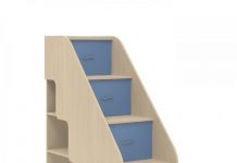 Лестница с ящиками в ступеньках для двухъярусной кровати