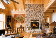 Камины из натурального камня в интерьере