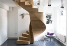 Винтовая лестница в интерьере